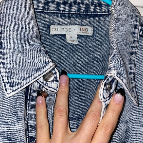 NY SALE 💓 CULPOS X INC Jean Jacket, in Acid Wash, Created for Macy's, Size M - Picture 5 of 9